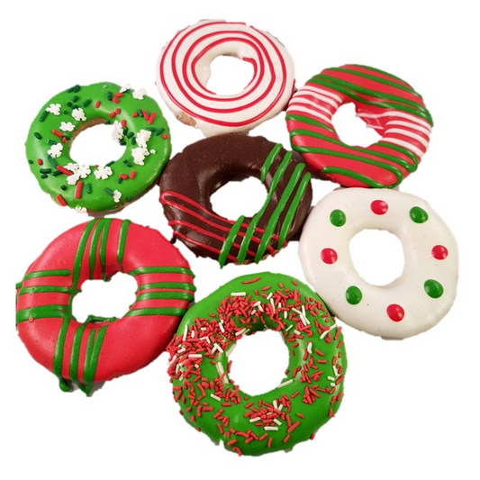 Hand decorated Xmas Doggy Donuts 30 pack