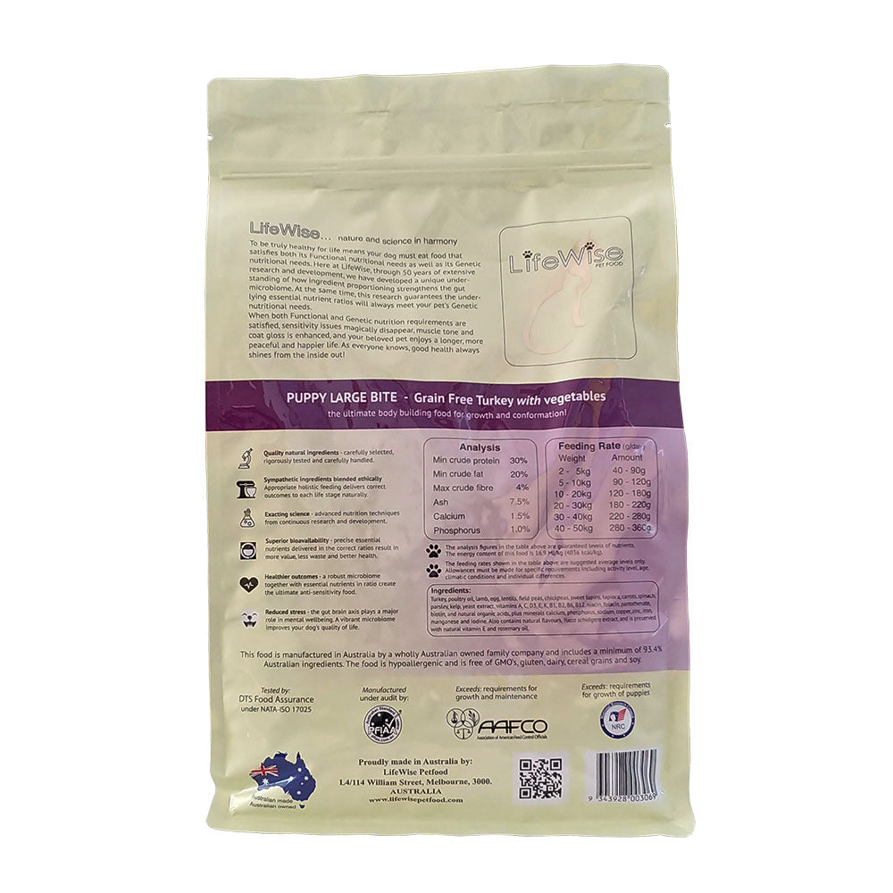 LifeWise Puppy Stage 3 GRAIN FREE - Turkey Large Bites 18kg